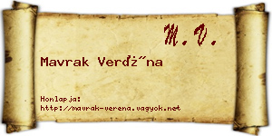 Mavrak Veréna névjegykártya
